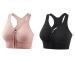 XWSM 2 Pieces Sport Bhs Front Zipper Yoga BH for Women Full Support workout run daily leisure wirefree vest top xxl/xx-large a