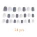 Sethain Matte Square Press-On Nail Tips - Gray Short Fingernails 24pcs Complete Cover for Women & Girls - International Shipping Available - Buy Online on GoSupps.com
