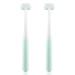 Cellena 3 Sided Toothbrushes for Kids, Children Manual 3-Sides Toothbrush Soft Gentle Clean Tooth (Blue-2pcs)