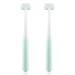 Cellena 3 Sided Toothbrushes for Kids, Children Manual 3-Sides Toothbrush Soft Gentle Clean Tooth (Blue-2pcs)