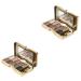 Mikinona 2 Pcs 10 Shiny Eyeshadow Dish Eye Makeup Accessories Eye Shadow Pallet Womens Creamy Blusher Pink