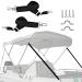 2 PCS Adjustable Heavy Duty Bimini Top Straps ,Marine Grade Double Snap Hook Strap+ Pad Eye Straps,28"60" Stainless Steel Boat Awning Hardware Accessories black