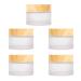 XLKJ 5 pieces cream jar cosmetic container travel small empty jar matt glass jar with lid for cosmetic jar