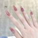 Gradient Multicolor Long Round False Nails Acrylic Full Cover Nails Tips Artificial Finger Manicure for Women and Girls