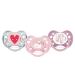 Dodie set of 3 pacifiers anatomical ballerina/swan/heart +6 months lot of 3 girls