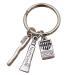 TARAKI Ancient silver Tooth Paste and Tooth Brush keychain Toothbrush Keyrings Zipper Pull