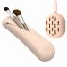 Travel Makeup Brush Holder 2PCS Set Silicone Fashionable and Portable Makeup Holder Khaki