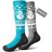 KRLAO Kids Ski Socks (2 Pairs) Warm Soft OTC Snow Socks for Toddler Girls Boys Winter Skiing Snowboarding Sports