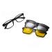 Haoxuan polarized reading glasses with three removable polarizers magnetic clip design HD sunglasses double focus diopters 1.00-3.00 black + 1.50 + 1.50 black