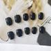 Press on Nails Short Round Fake Nails Black False Nails Gloss reusable Press on Nails Designs Acrylic Nails Press on Artificial Nails Stick on Nails For Women Girls 24Pcs - Buy Online on GoSupps.com