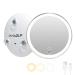 Pamazi.F Travel Makeup Mirror Magnifying 10X with Light  6.69 Inch Rechargeable Makeup Mirror with Triple Suction Cups  Led Magnified Mirror for Bathroom