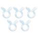 Baby Teething Toys Silicone Teethers Ring Shape Bunny Ear Bracelets for 3 Months Infant (White Blue)