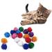 Voviggol 20-Pack Sparkle Cat Balls - Large Glittering Pom Pom Toys for Indoor Kittens - Fuzzy Colorful Balls - Buy Online on GoSupps.com