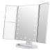 Greethga Trifold Portable LED Foldable Mirror USB Desktop Beauty Mirror Smart - White