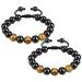 Healeved Mens Bracelet Hematite Rings 2Pcs Motion Sickness Bracelets Volcanic Beaded Wristband Motion Nausea Bands Hand Chains for Car Sickness Seasickness Magnetic Weight Loss Bracelet Men Bracelet