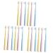 Healeved 18 Stk children's toothbrush travel toothbrush household toothbrush ergonomic teeth daily teeth human body manual toothbrush set toddler pp 1 piece (1 Pack) Different colors x 3 pieces