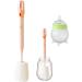 Bottle Sponge Brush - Water Bottle Cup Sponge with Extended Handle - Multi-Function Bottle Cleaner Sponge Brushes for Cleaning Baby Bottle Mugs Kitchen Glasses Pink - Buy Online on GoSupps.com