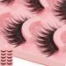 Makeup 5 Pairs Natural Long Fake Eye Lashes Handmade Thick False Eyelashes Black