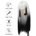 Buy Ombre White to Black Long Wig for Women - Synthetic Heat-Resistant Fiber with Bangs for Cosplay & Halloween - Buy Online on GoSupps.com
