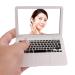 Xiton 1 piece of laptop formed cosmetic mirror mini pocket mirror Portable compact cosmetic mirror cosmetic beauty tool for the trip (white)