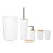 LUOZZY Bathroom Washing Utensils Trash Can Toothbrush Cup Hand Sanitizer Bottle (White)