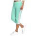 Haiorziyou ladies capri pants 3/4 length leisure trousers in single -colored baggy elastic trousers of the cord jogging pants with bags Elegant yoga trousers aladin pants casual sweatose 5xl 1#green