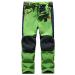 Kids Boy's Youth Windproof Waterproof Hiking Ski Snow Pants, Soft Shell Expandable Waist Warm Insulated Trousers 16010 Green 6-7 Years