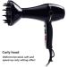 Professional Hair Dryer with Diffuser for Curly Hair Power Dry Lightweight DC Motor Hair Dryer Negative Ion Fast Drying Time and Low Noise For Household Travel Office (EU plug (220V) Black) EU plug (220V) Black - Buy Online on GoSupps.com