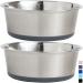 Gorilla Grip Stainless Steel Metal Dog Bowl Set of 2, Rubber Base, Heavy Duty, Rust Resistant, Food Grade BPA Free, Less Sliding, Quiet Pet Bowls for Cats and Dogs, Dry and Wet Foods 3 Cup Gray