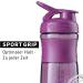 BlenderBottle SportMixer Tritan - BPA Free Protein Shaker & Water Bottle - Fitness Shakes (Plum 1 Pack) - Buy Online on GoSupps.com