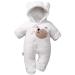JiAmy Baby Hooded Romper Winter Jumpsuit Flannel Outfits Boys Girls Pajamas Toddler Onesie Footies Outwear 3-18 Months White 9-12 Months