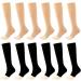 Shop Asudaro Medium-High Compression Stockings - 6 Pairs Fashionable Support Socks for Women - Perfect for Outdoor Activities & Running - Skin Color & Black Exposed Finger - Size L-XL - Buy Online on GoSupps.com