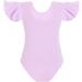 Domusgo Girls Ruffle Sleeve Ballet Gymnastics Leotard | Pink Black Purple | Size 3-4T - Buy Online on GoSupps.com