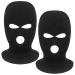2 Pieces 3-Hole Full Face Mask Cover Ski Mask Winter Balaclava Cap Knitted Face Cover for Winter Outdoor Sports Black