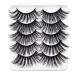 Desikixudy 5 Pairs 25mm Eyelashes Eyelashes Lashes Natural Dramatic Volume Eyelashes Extension False Eyelashes 5D94