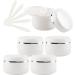 empty jars with lids cosmetic jar B0CL9KHDNF5 PC 150ml White Empty Plastic Cosmetic Jars with Screw Lid with Silver Ribbon 150g Small Storage Pot Containers for Homemade Salve 5X Spatula (Color : B