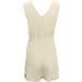 Elegant Women's Summer Jumpsuit Romper - Floral Pattern V-Neck Loose Casual Short Pants Suit with Zipper - Beige M - Buy Online on GoSupps.com