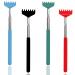 LZKHEH 4X stainless steel telescopic back scratcher with rubber handle - portable back scraper for itching massage of head and back