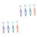 Angoily 8pcs Denture Toothbrushes Made of Colored Rubber Tpe Chemical Care