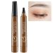 Microblading Eyebrow Pen - Eyebrow Pencil Magical Upgraded Eye Brow Pencils for Women with 4 Fork Tip & Spoolie Brush for Natural-Looking Hair-Like Defined Brows Last All-Day (Light Brown)
