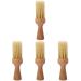 Minkissy 4 Pieces Barter Brush Bbrush Face hair peeling brush cleaning agents for tool mustache brushes Bartbrush with bristle wood color wooden handle inner handle as shown x 4 pieces 15.50x3.20cmx4pcs