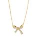 KUAIYIJU Delicate Butterfly Necklace with Rhinestone Bow for Women and Girls Metal Chain Stylish Accessory Gold