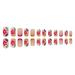 Daisy Short Square Press on Nails - 24 pcs Glossy French Tip Fake Nails - Buy Online on GoSupps.com
