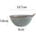 Grey Single Ear Bowl 5 Inch Thread Bowl Retro Ceramic Household Noodle Bowl Eating Bowl Creative Sauce Bowl Dessert Bowl Salad Bowl Gift Kitchenware 12.7*6*5.8cm Gray - Buy Online on GoSupps.com