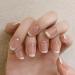 Handcess 24 pieces of artificial nails nude french press on nail ballerina nails to stick false nails for women and girls
