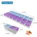 Buy E-Crazy Twice-a-Day Pill Organizer - Weekly Planner with Detachable Compartments | AM PM Pill Box in Purple & Blue | International Shipping Available - Buy Online on GoSupps.com