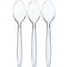 100 Clear Plastic Spoons | Heavy Duty Plastic Silverware Spoons | Fancy Plastic Cutlery | Elegant Disposable Spoons Pack | Bulk Disposable Flatware | Plastic Utensils Set | Nice Disposable Silverware Spoons Clear (100)