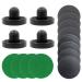 BQSPT Air Hockey Pucks and Paddles,Black Air Hockey Puck Pusher,Goal Handles Paddles Replacement Accessories for Game Tables (4 Striker 96mm with Pads, 8 Pucks 64mm Thick and Thin)