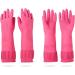 NED 2 Pairs Reusable Waterproof Household Dishwashing Cleaning Rubber Gloves Non-Slip Kitchen Glove-L Large