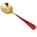 Soup Spoons Stainless Steel Tablespoons with 6 Colors 5 Pieces of Kitchen Dinner Dessert Scoops Set for Tea Dessert Salt Sugar(Red)